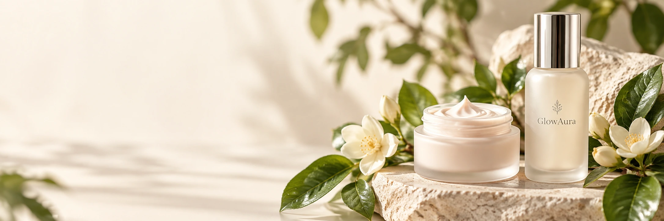 GlowAura natural skincare collection