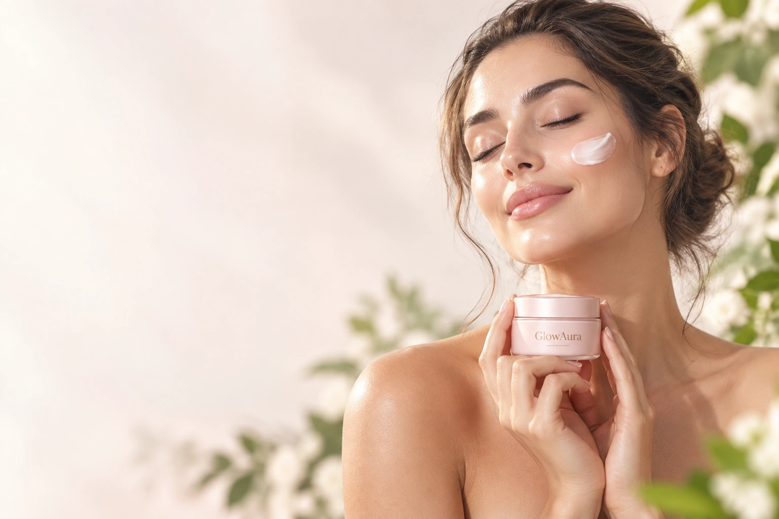 GlowAura naturally inspired skincare campaign